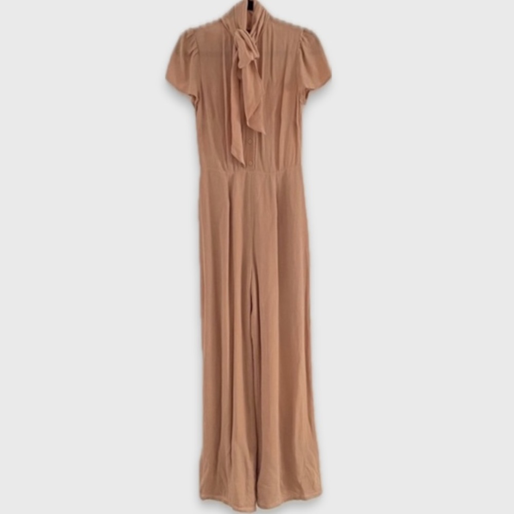 Reformation Tan Jumpsuit with Bow Detail - Picture 2 of 11